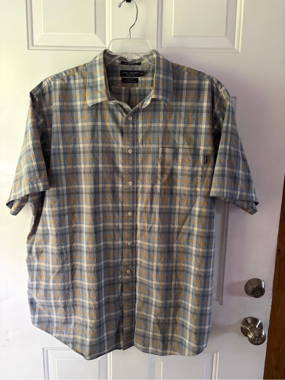 Daniel Cremieux Short-Sleeve Plaid Shirt 100% 2 ply cotton XXL